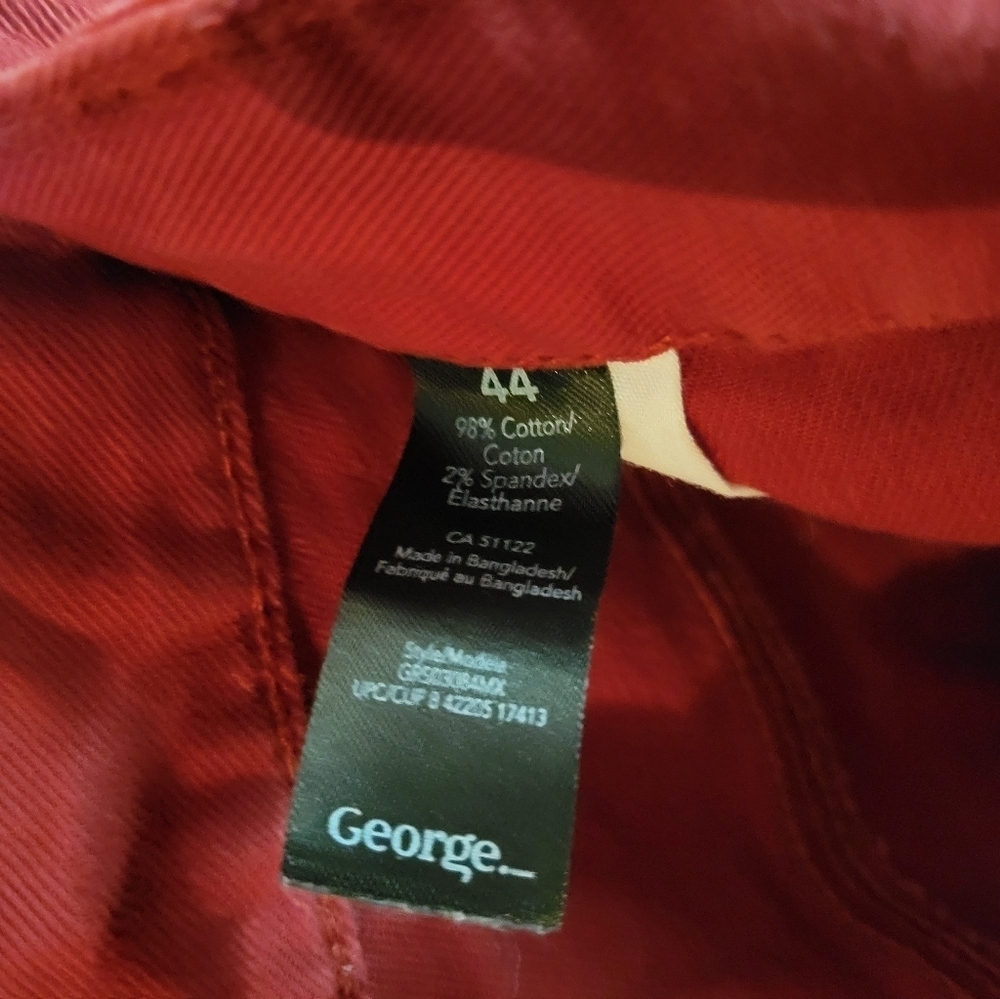 George Men's Cutoff Shorts Rust Size 44 - Picture 6 of 8